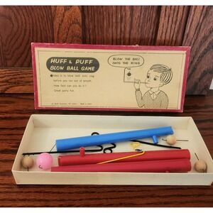 Vintage Huff And Puff Blow Ball Game Made‎ In Japan